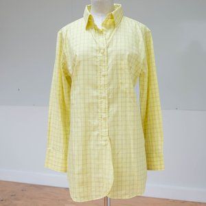 Yellow and Grey Plaid Button-up Shirt by Ann Mashburn